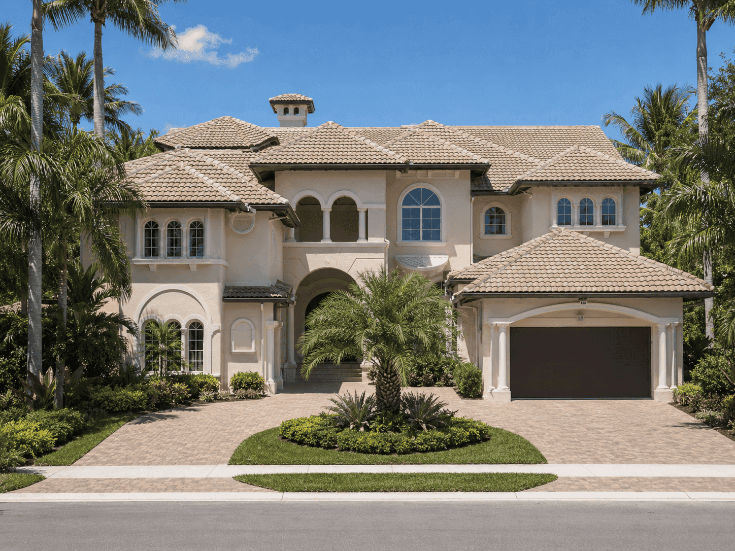 Front elevation of Luxury home (ThePlanCollection: House Plan #107-1009)