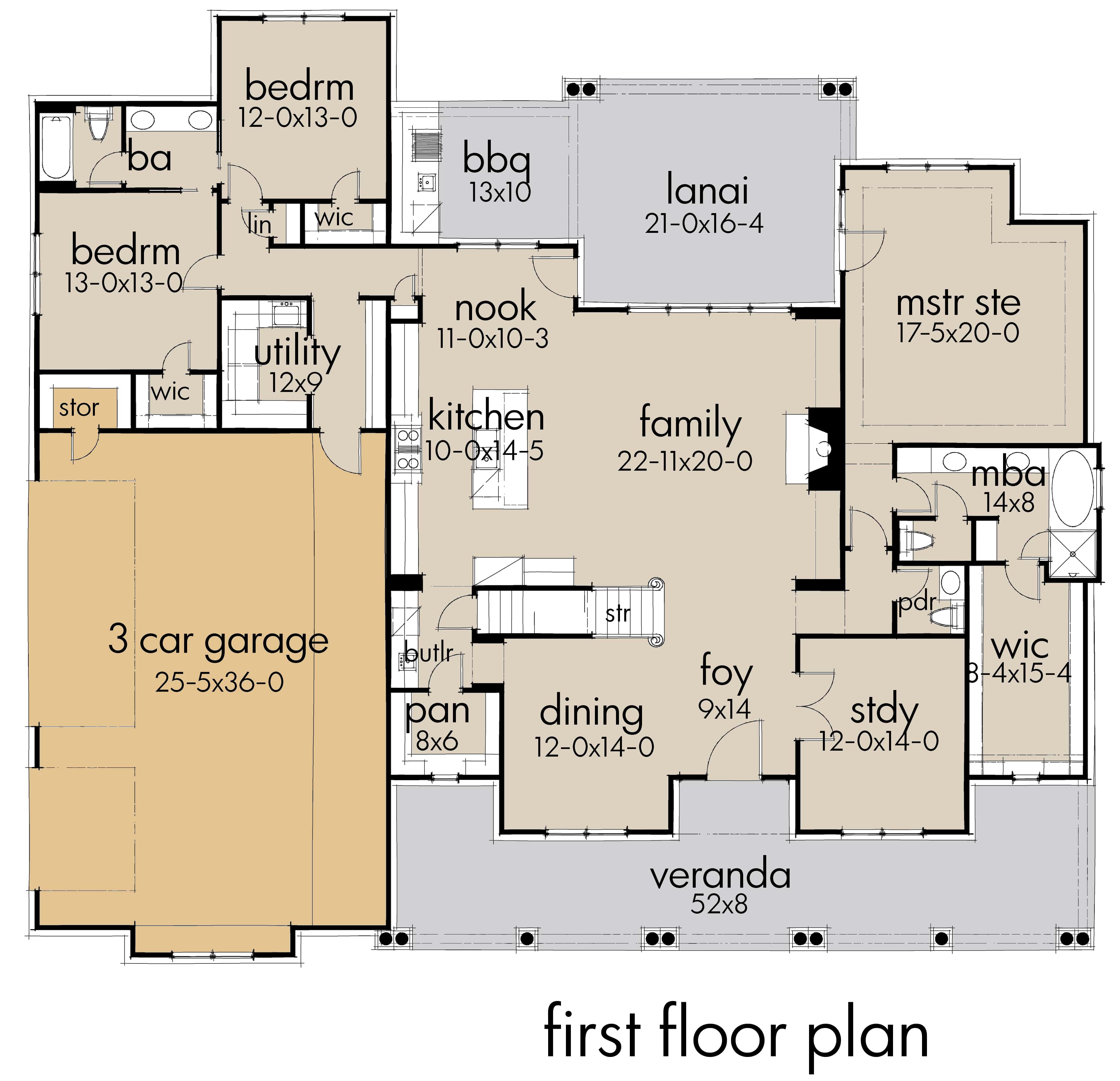 3-Car Garage Option Layout