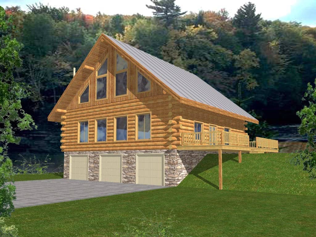 Front elevation of Cabin home (ThePlanCollection: House Plan #132-1807)