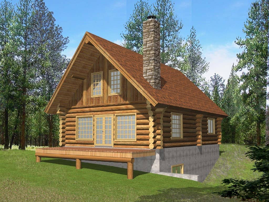 Front elevation of Cabin home (ThePlanCollection: House Plan #132-1808)