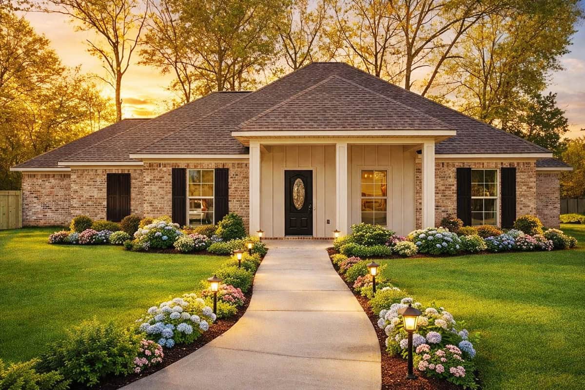 Front elevation of Traditional home (ThePlanCollection: House Plan #140-1157)