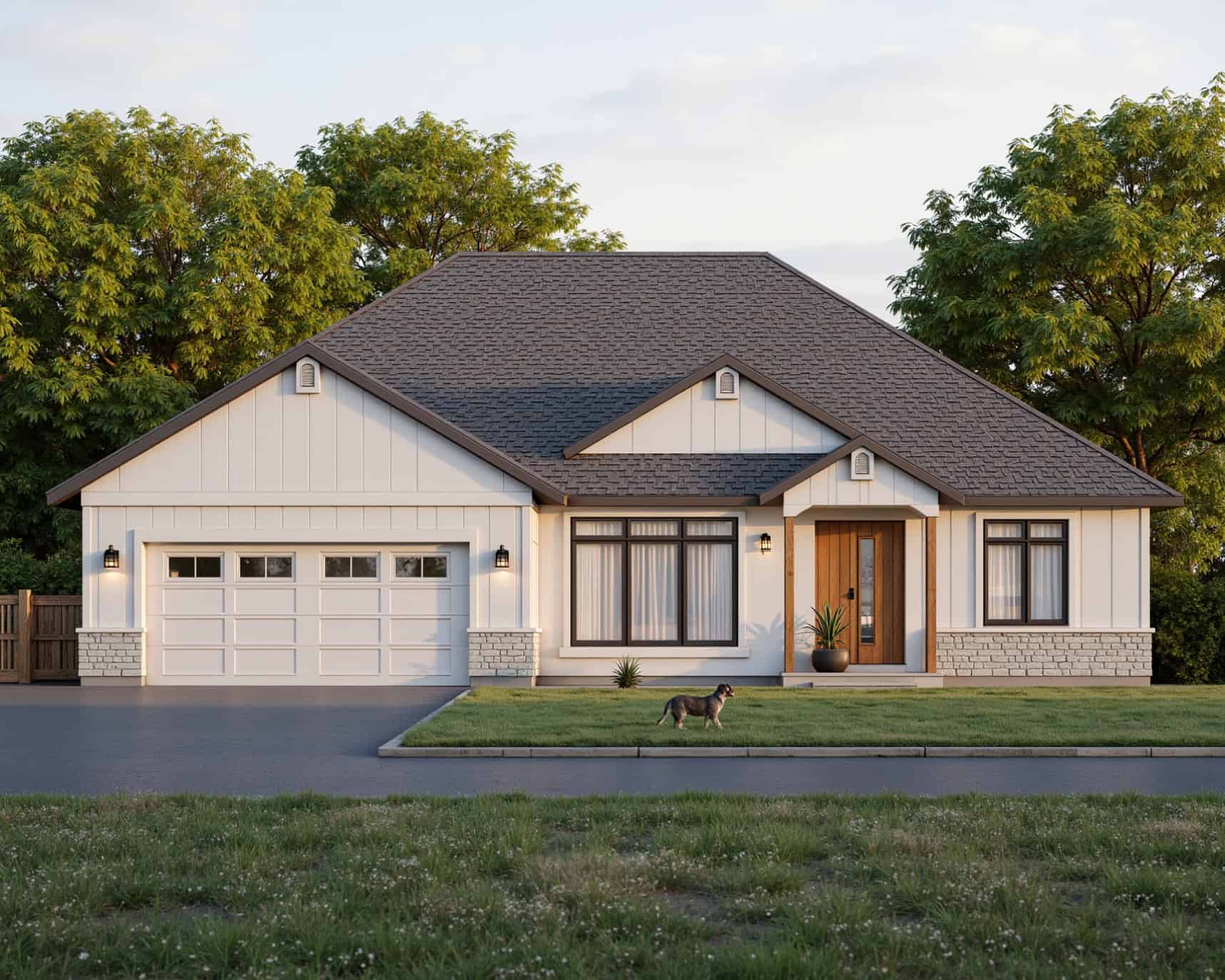 Single-story Craftsman home with covered front porch, gabled overhang, and substantial column supports. 4 beds, 1,724 sq ft - Plan #162-1154