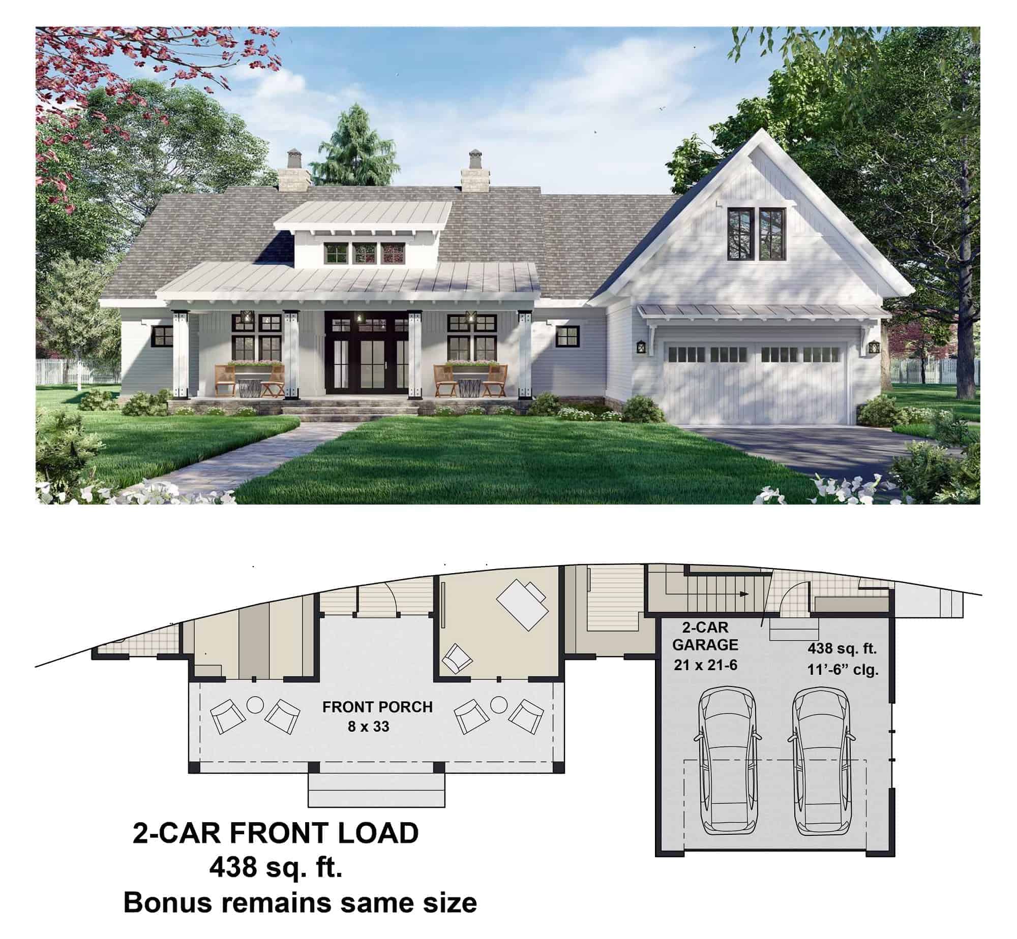 Front Load 2-Car Garage Option Layout