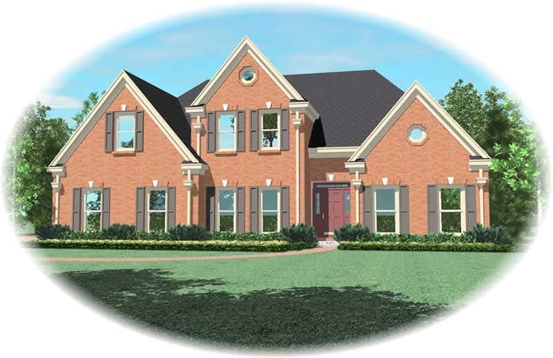 Front view of Southern home (ThePlanCollection: House Plan #170-1024)