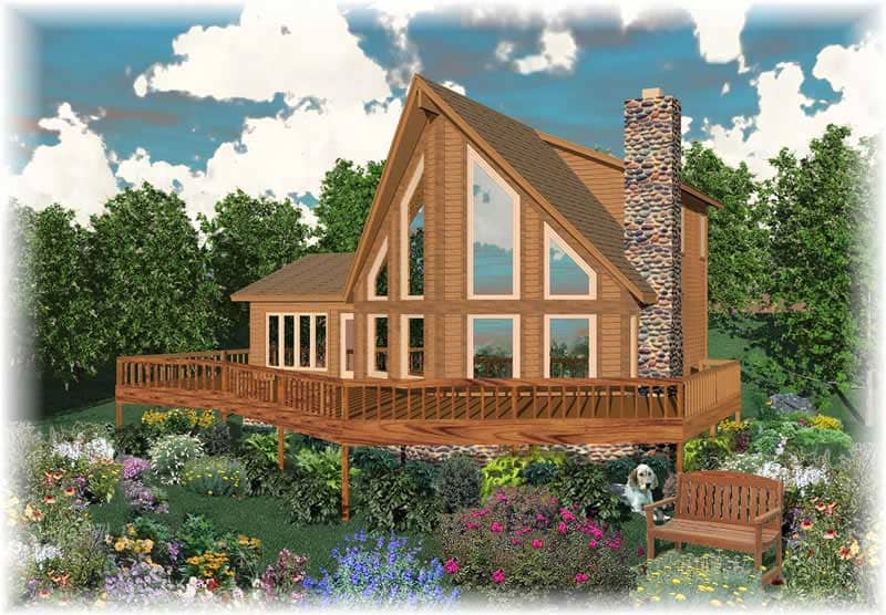 Front view of Southern home (ThePlanCollection: House Plan #170-1268)