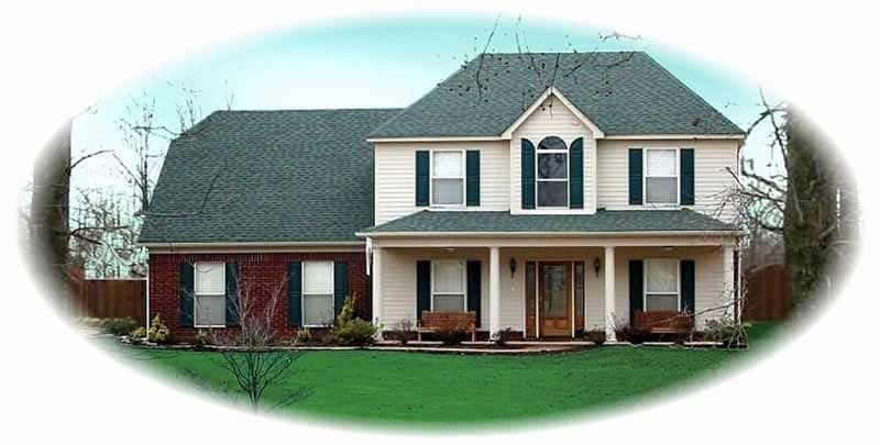 Front view of Country home (ThePlanCollection: House Plan #170-1793)