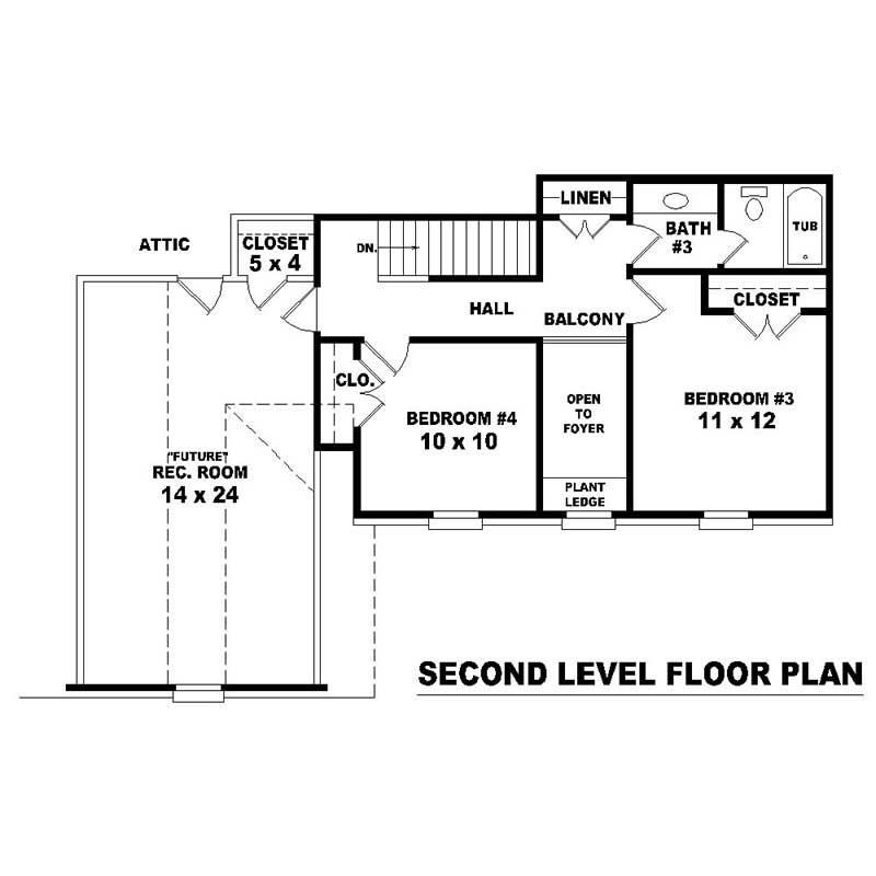 HOME PLAN SECOND LEVEL
