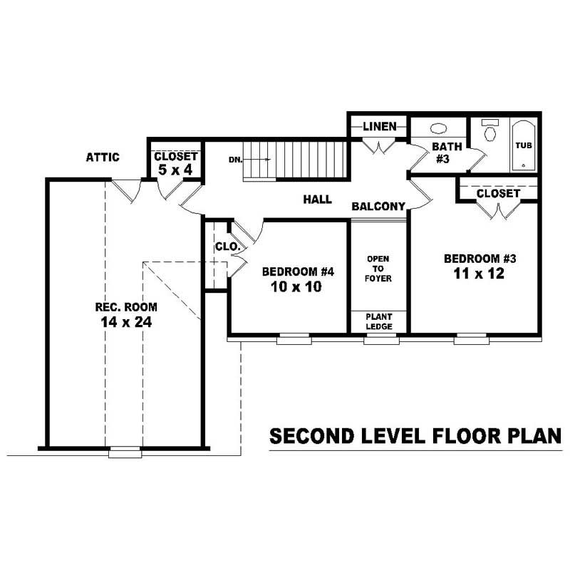 HOME PLAN SECOND LEVEL