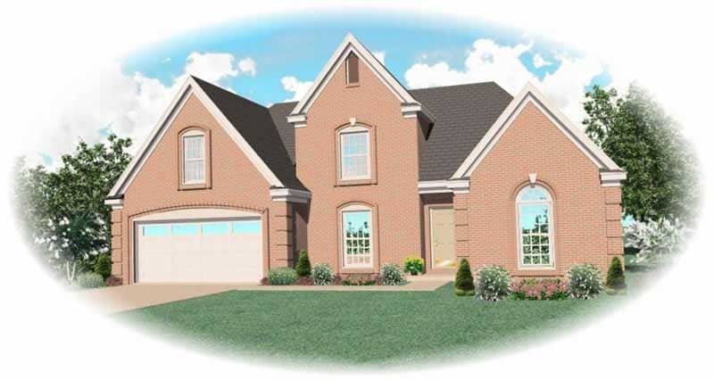 Front view of Contemporary home (ThePlanCollection: House Plan #170-2716)