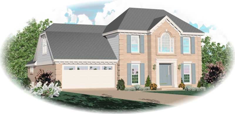 Front view of Traditional home (ThePlanCollection: House Plan #170-2895)