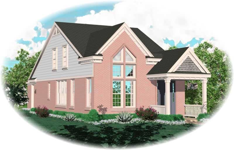 Front view of Coastal home (ThePlanCollection: House Plan #170-2917)