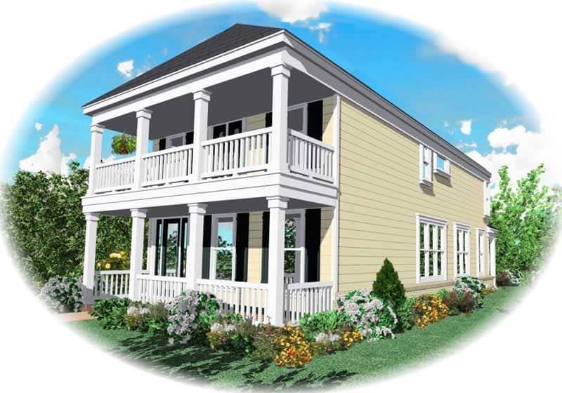 Front view of Southern home (ThePlanCollection: House Plan #170-2997)