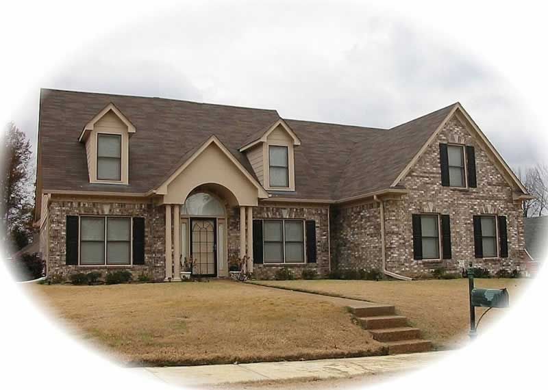 Front view of French home (ThePlanCollection: House Plan #170-3162)