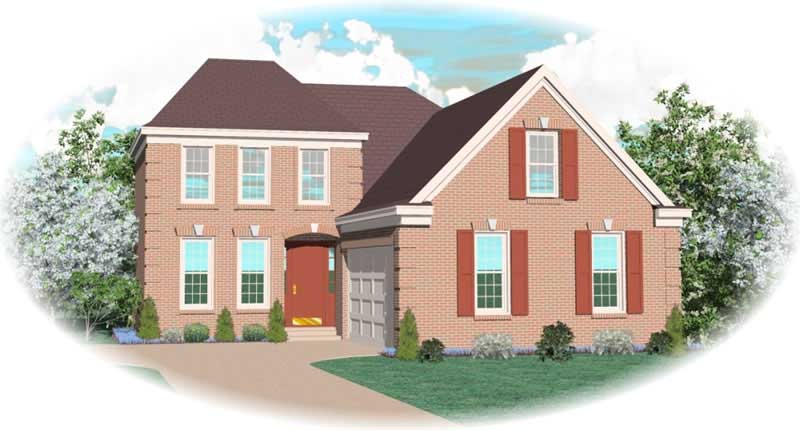 Front view of Traditional home (ThePlanCollection: House Plan #170-3284)
