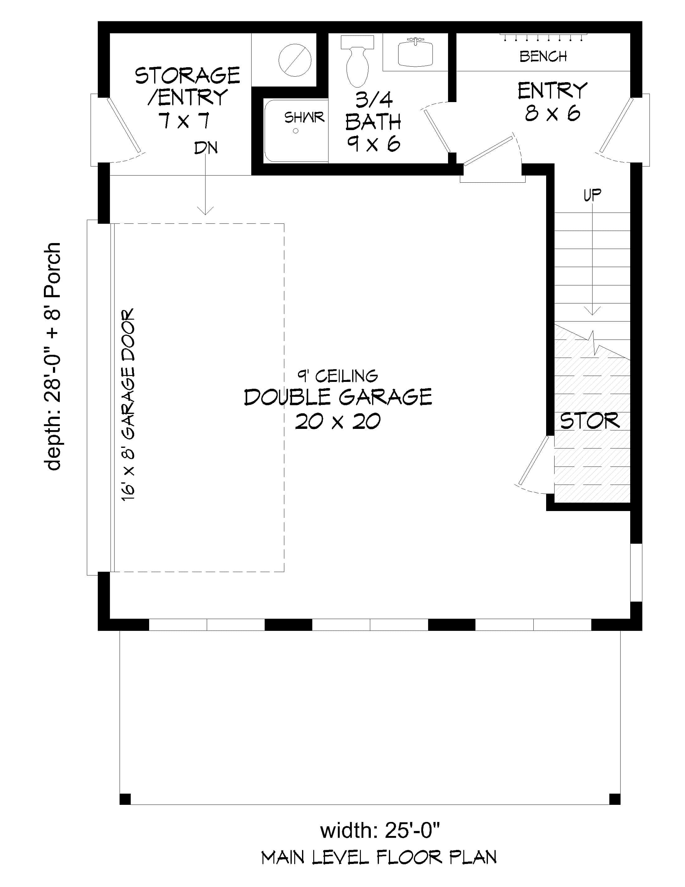 Front Load 2-Car Garage Option Layout