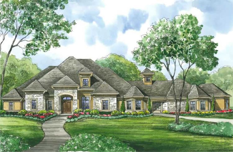 Luxury European House Plan - 4 Bed, 3.5 Bath - 3929 Sq Ft - #134-1400