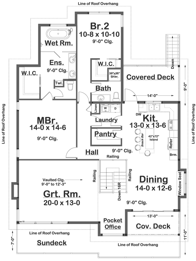 Contemporary Home Plan - 4 Bedrms, 4 Baths - 3020 Sq Ft - #177-1069